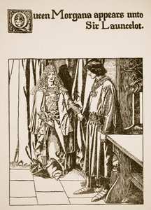 La regina Morgana appare a Sir Launcelot, illustrazione da 